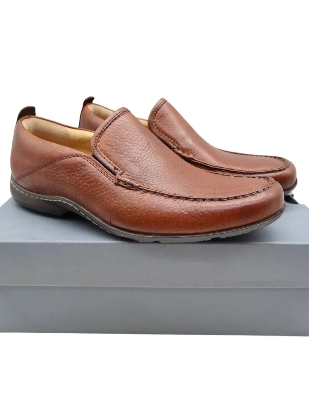 Hush Puppies GT Loafers Mens 9W Red Brown Leather Slip On Bounce H12466